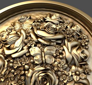 3D model Roses in a round locket (STL)